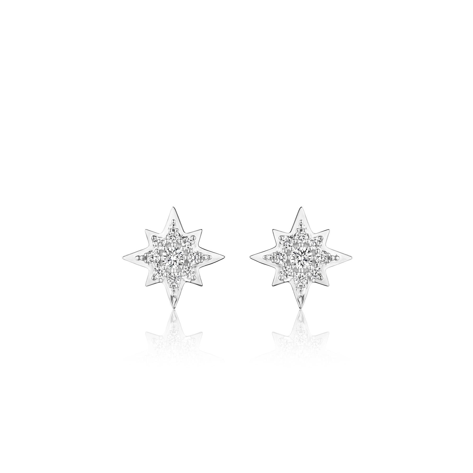 Penny Preville 18K White Gold Petite Penny Starburst Diamond Earrings