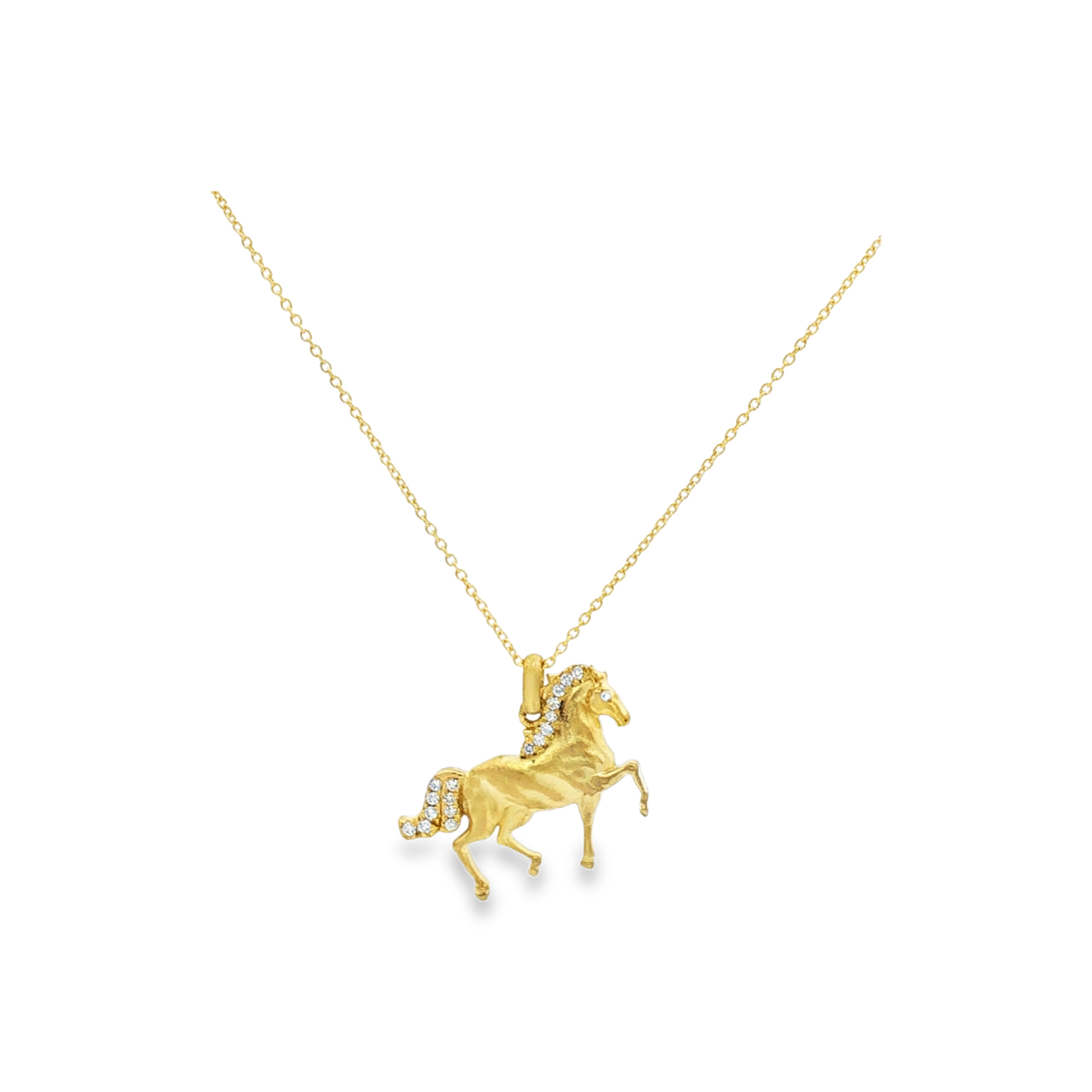 Roberto Coin 18K Yellow Gold Diamond Horse Pendant Necklace - 6099