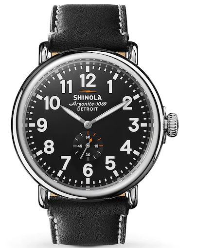 Runwell, 41mm Black Leather strap - 3802