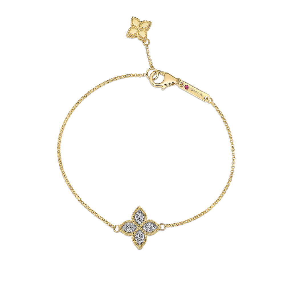 Roberto Coin 18K Yellow Gold Diamond Flower Bracelet