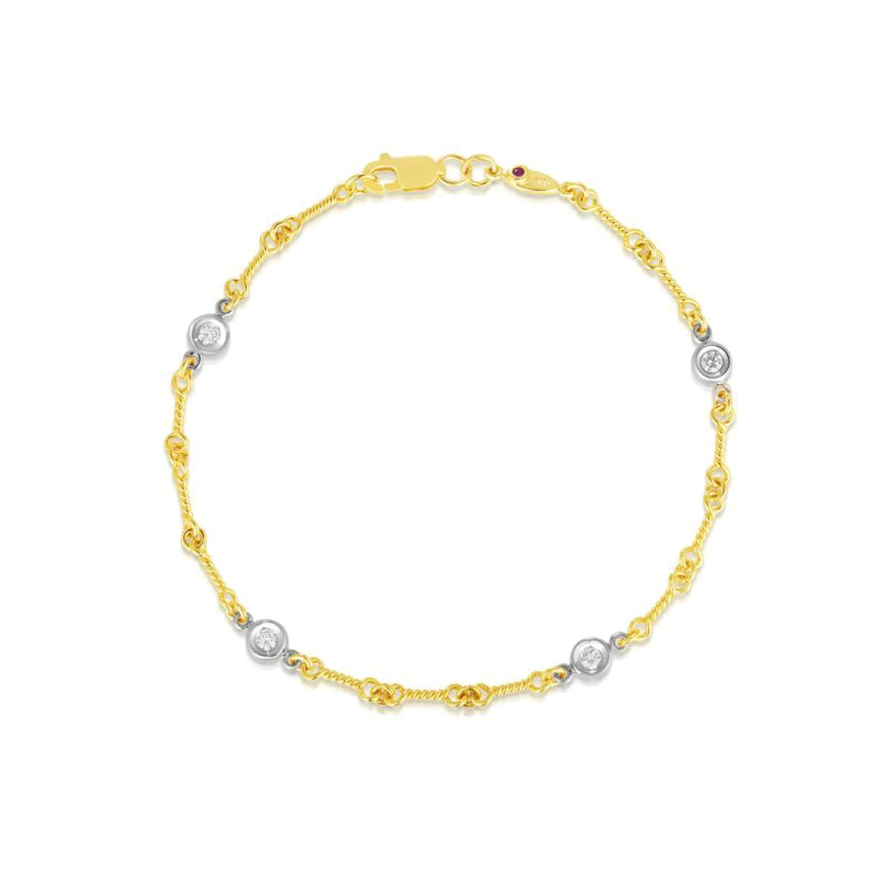 Roberto Coin 18K Yellow Gold Diamond Chain Bracelet