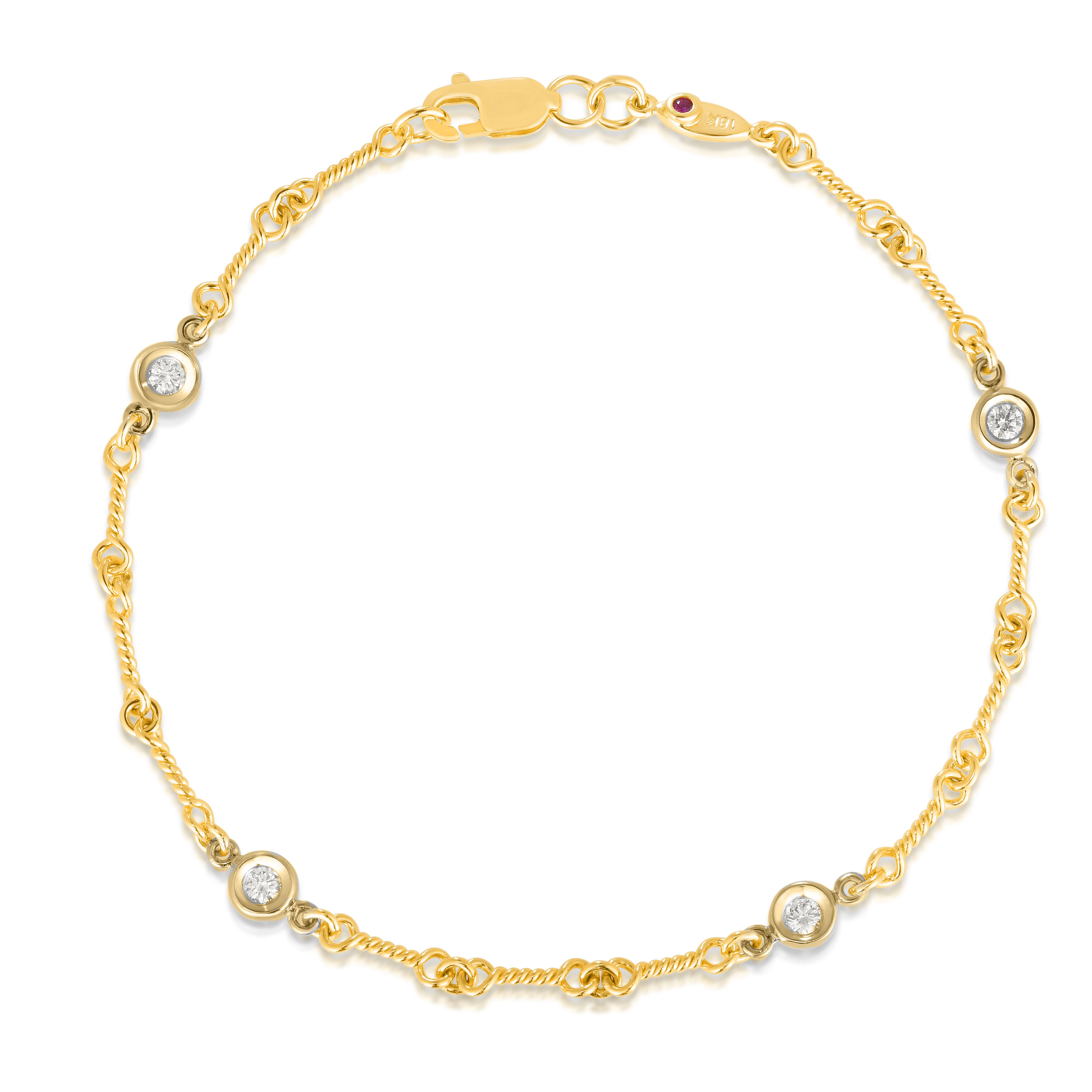 Roberto Coin 18K Yellow Gold Diamond Chain Bracelet