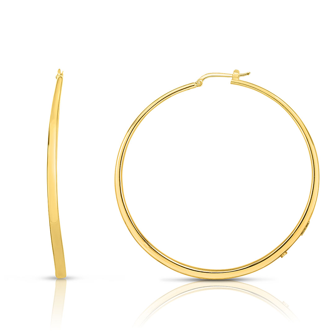 Roberto Coin 18K Yellow Gold Perfect Hoop Collection Extra Large Graduated Hoop Earrings