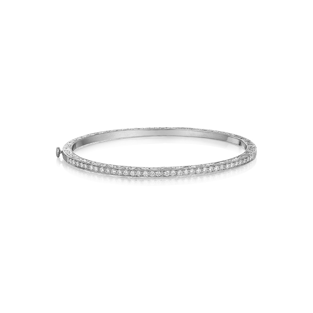 Penny Preville 18K White Gold Diamond Bangle Bracelet - 15
