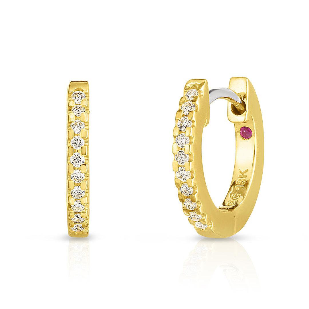 Roberto Coin 18K Yellow Gold Perfect Diamond Hoop Earrings