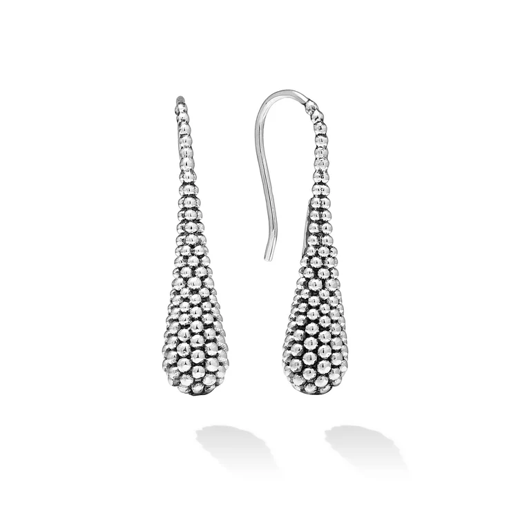 LAGOS Sterling Silver Signature Caviar Drop Earrings - 23