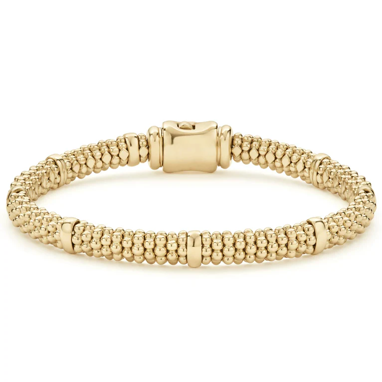LAGOS 18K Yellow Gold Station Caviar Bracelet - 05-10226-7