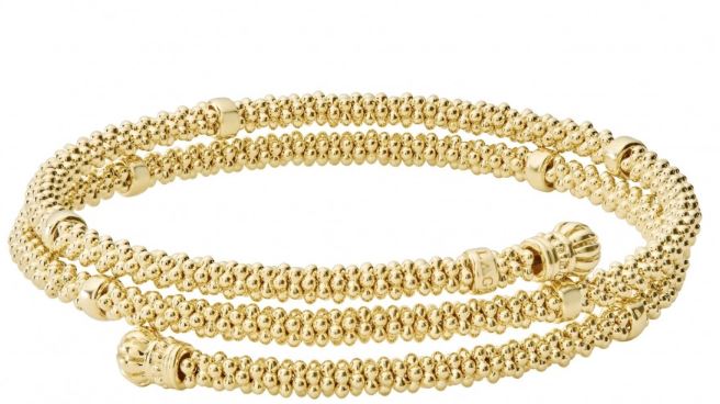 Caviar 18K Yellow Gold Wrap Bracelet - 05-10297-M