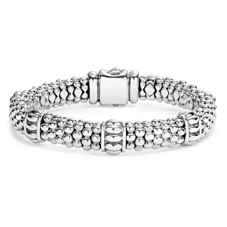 LAGOS Sterling Silver Signature Caviar Fluted Bracelet - 34