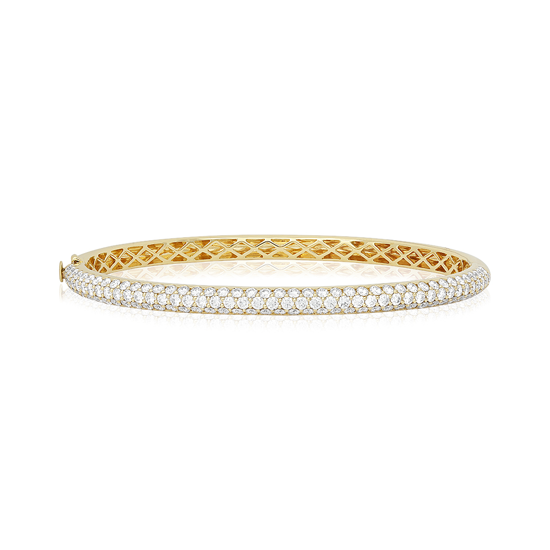 Kwiat 18K Yellow Gold Pave Diamond Bangle Bracelet