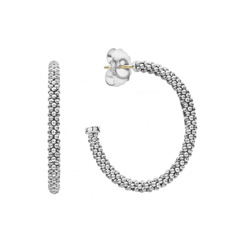 LAGOS Sterling Silver Signature Caviar Hoop Earrings