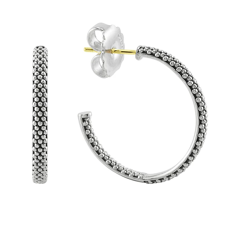 LAGOS Sterling Silver Caviar Hoop Earrings