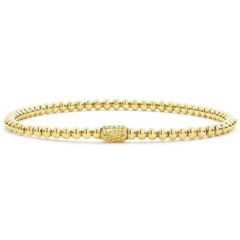 LAGOS 18K Yellow Gold Caviar Gold Stretch Bracelet - 49