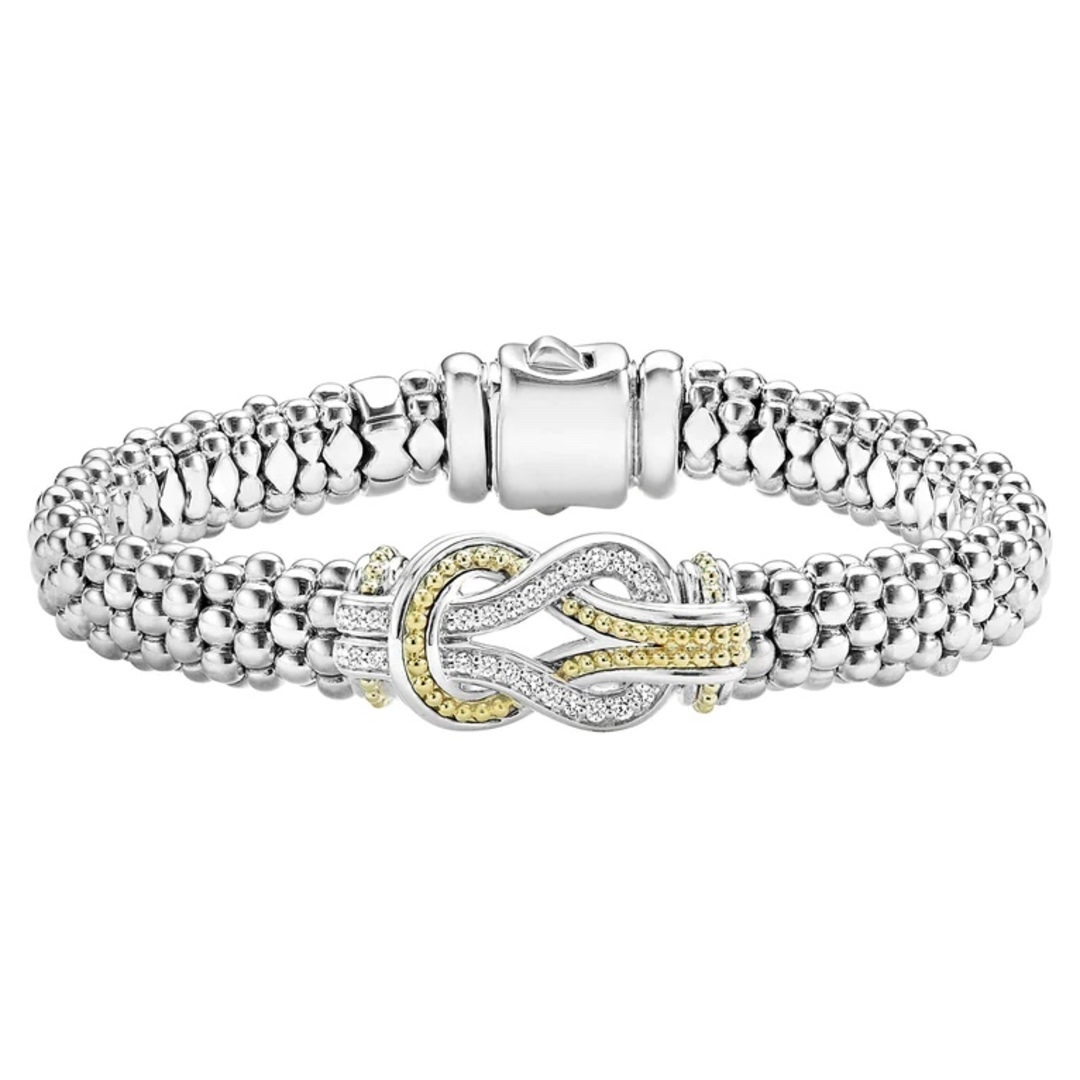 Lagos 18K Yellow Gold Newport Diamond Knot Bracelete itemprop=