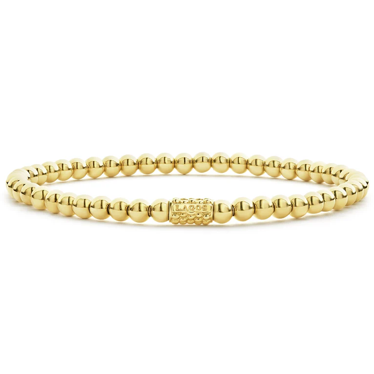 LAGOS 18K Yellow Gold Caviar Beaded Bracelet - 56