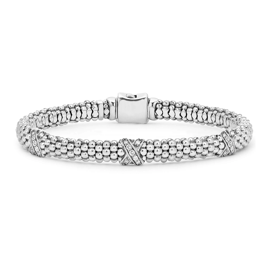 LAGOS Sterling Silver Embrace Diamond Bracelet - 65