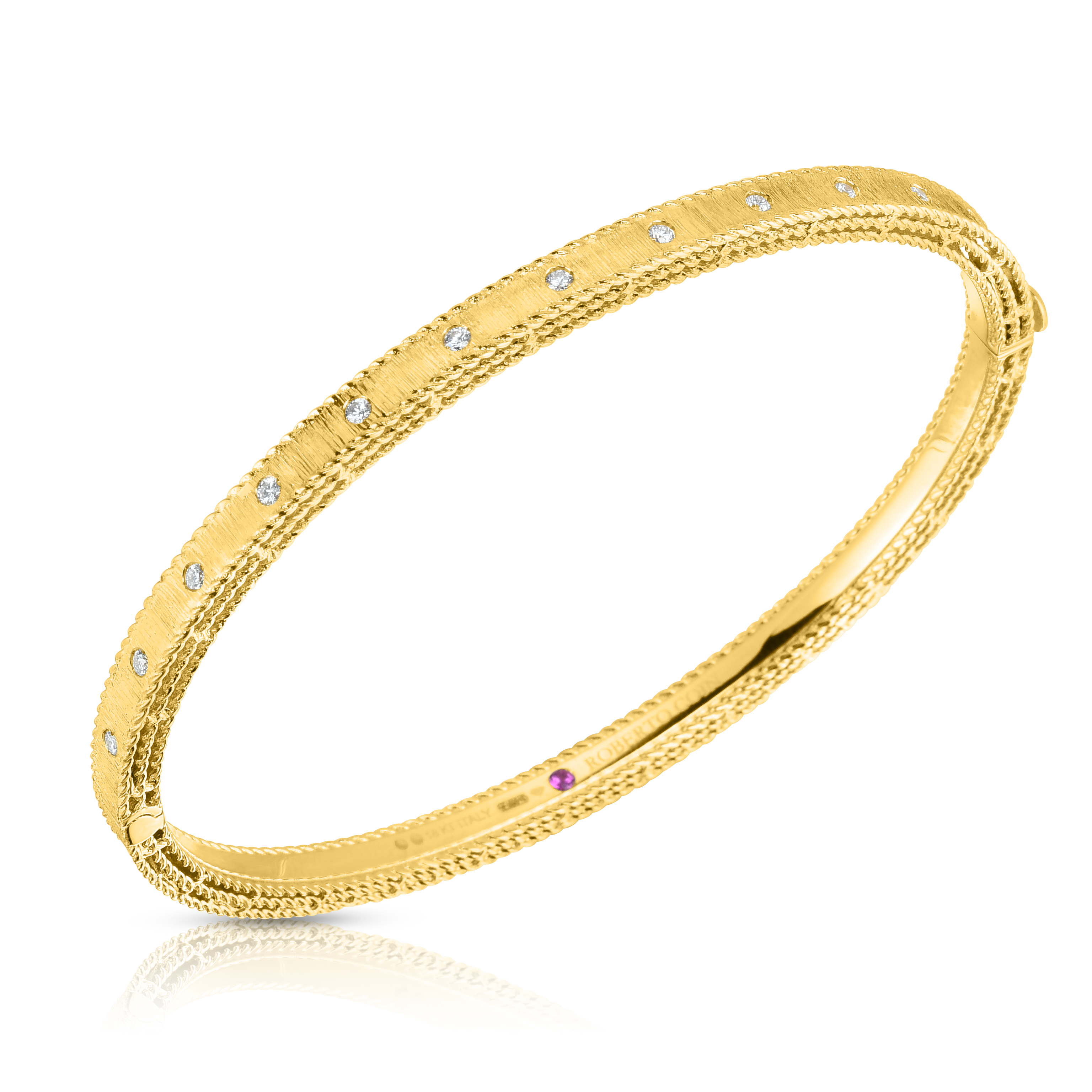 Roberto Coin 18K Yellow Gold Diamond Princess Bangle Bracelet
