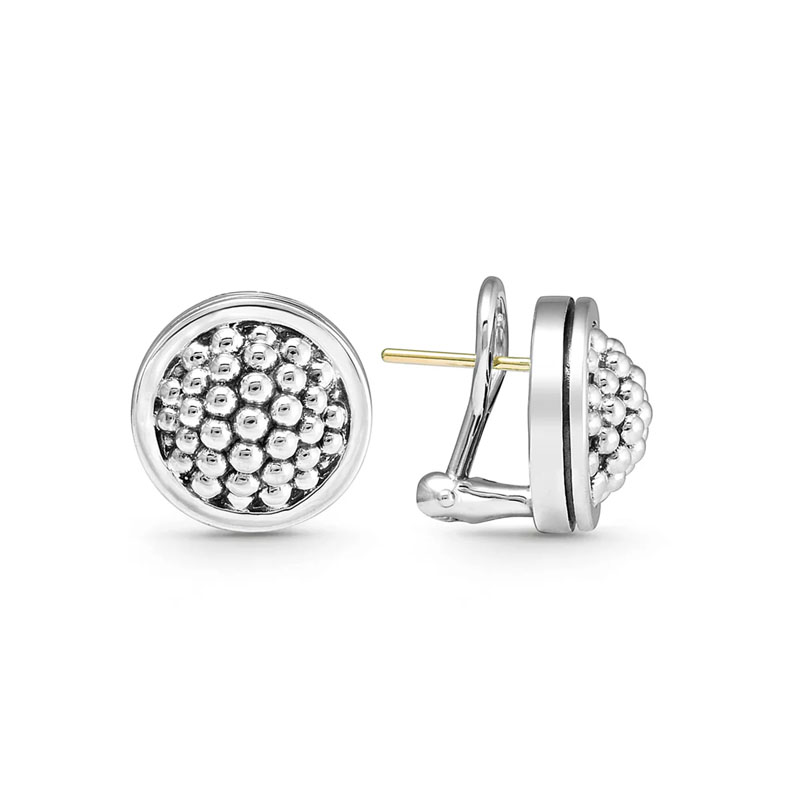 Lagos Caviar Sterling Silver Caviar Collection Button Earrings