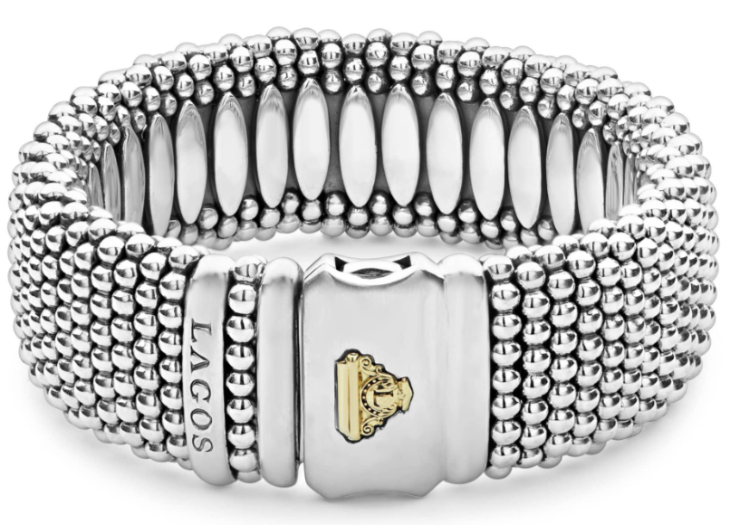 LAGOS Sterling Silver Signature Caviar Wide Band Bracelet