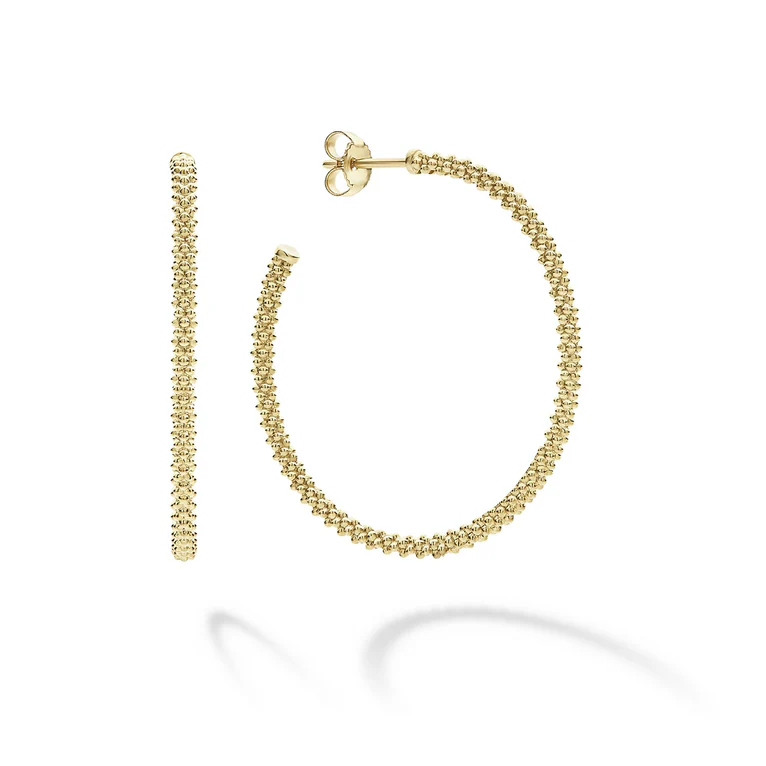 LAGOS 18K Yellow Gold Caviar Hoop Earrings - 01-10353-25