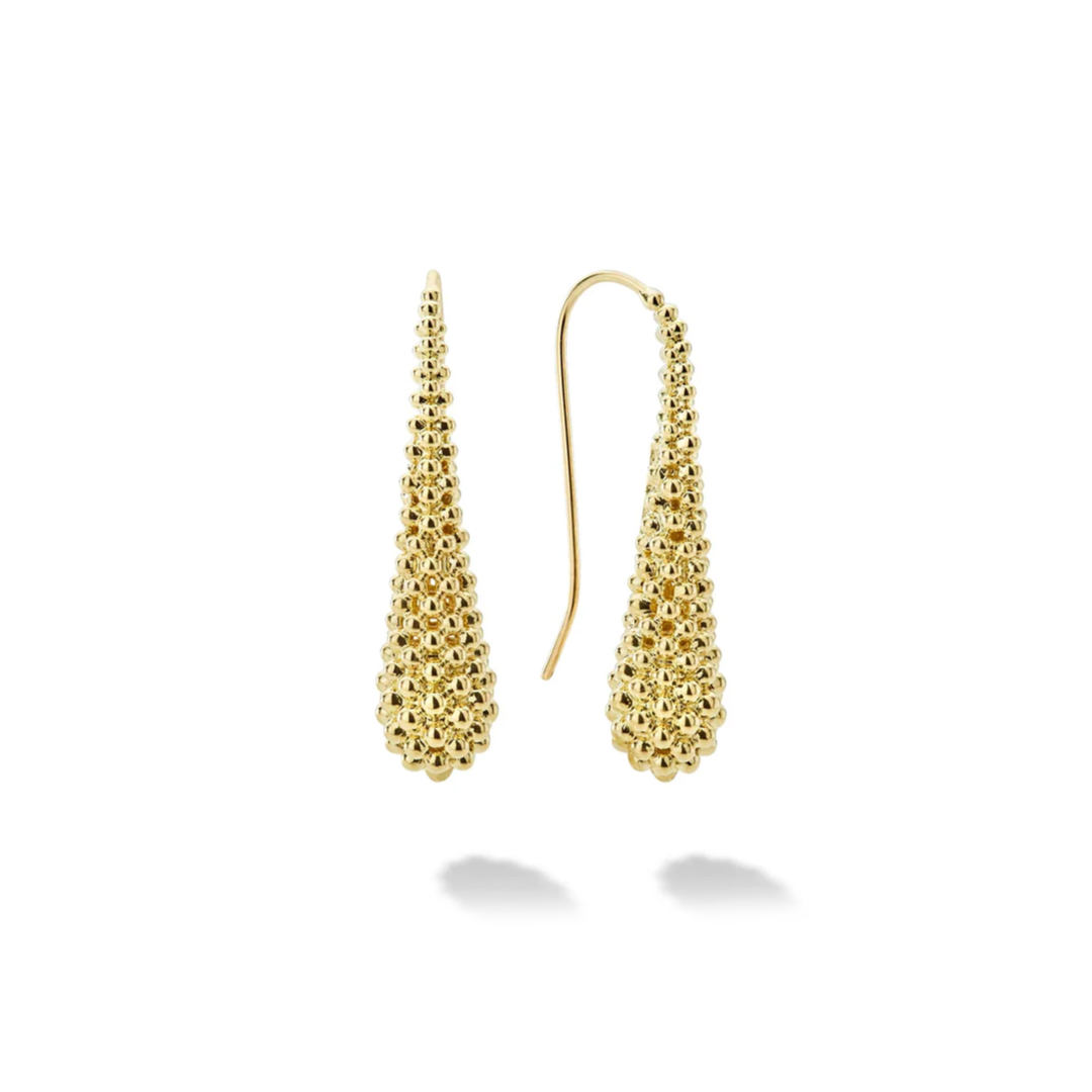 Lagos 18K Yellow Gold Caviar Drop Earrings