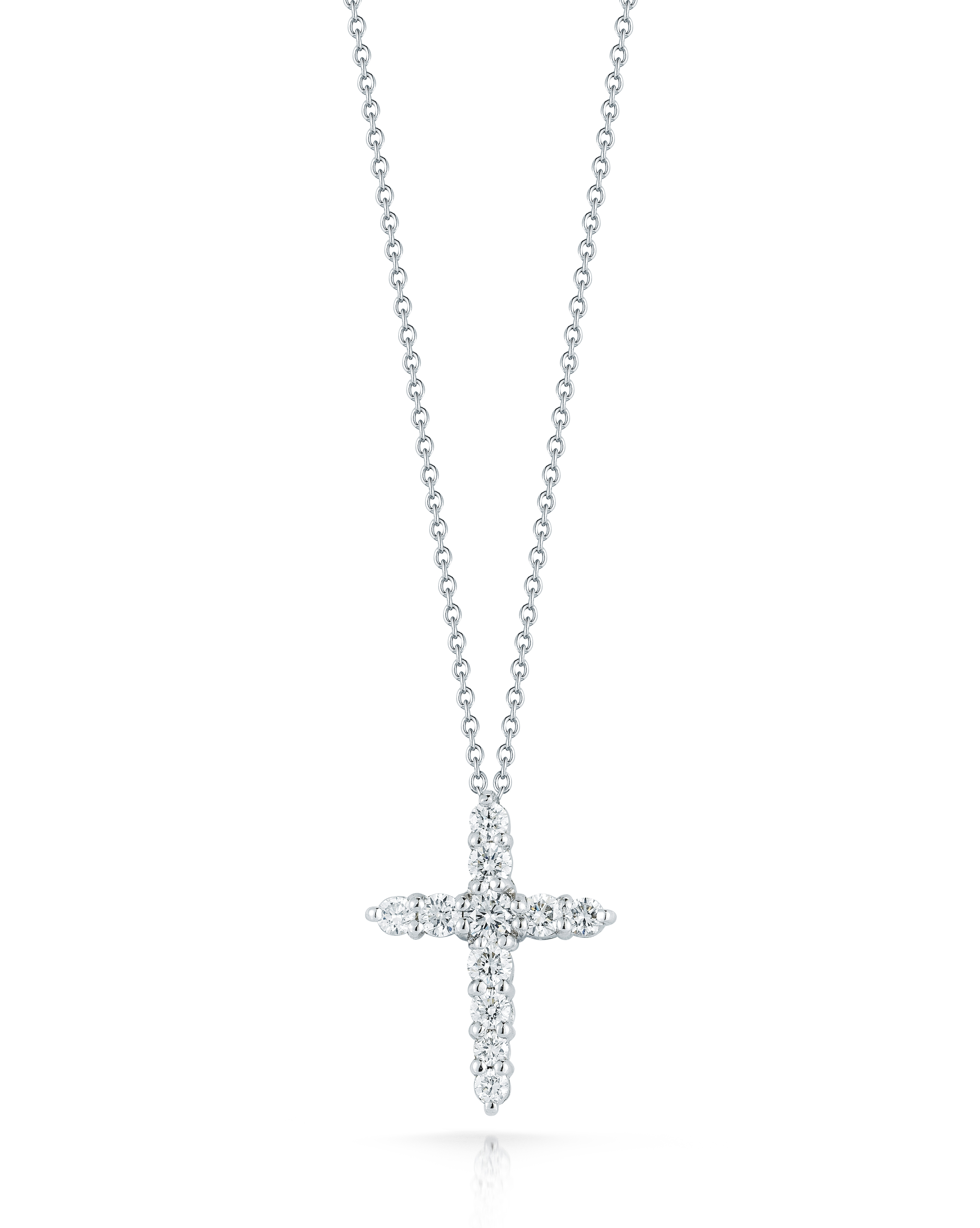 Roberto Coin 18K White Gold Diamond Cross Pendant Necklace