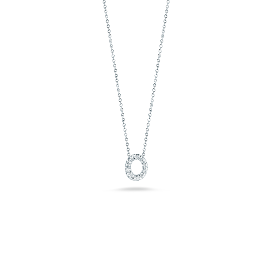 Roberto Coin 18K White Gold Love Letter Diamond 