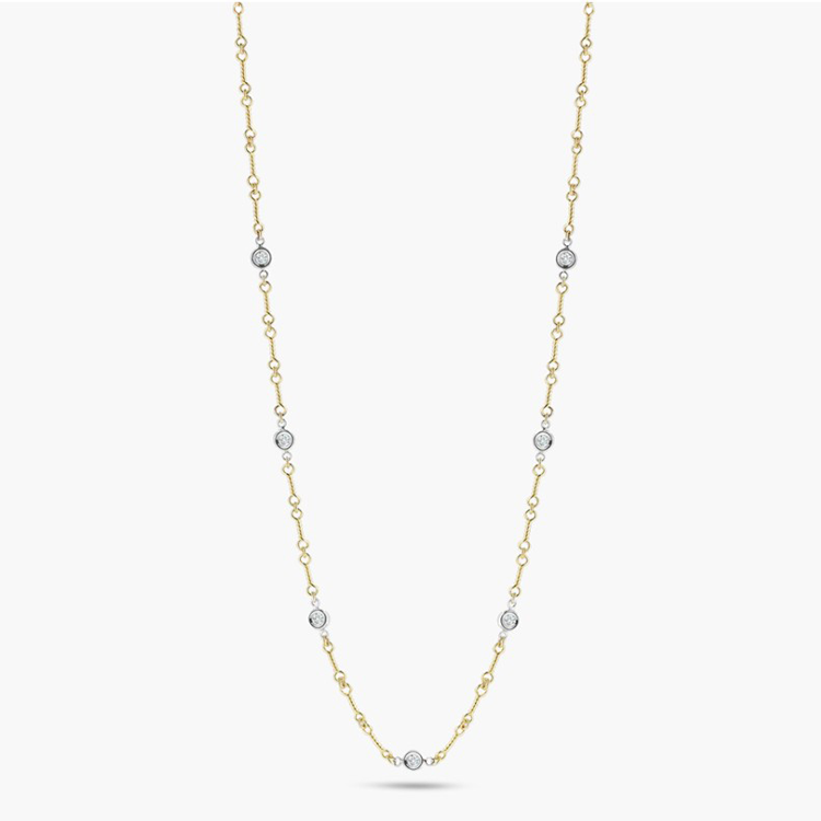 Roberto Coin 18K Yellow Gold Diamond Station Necklace