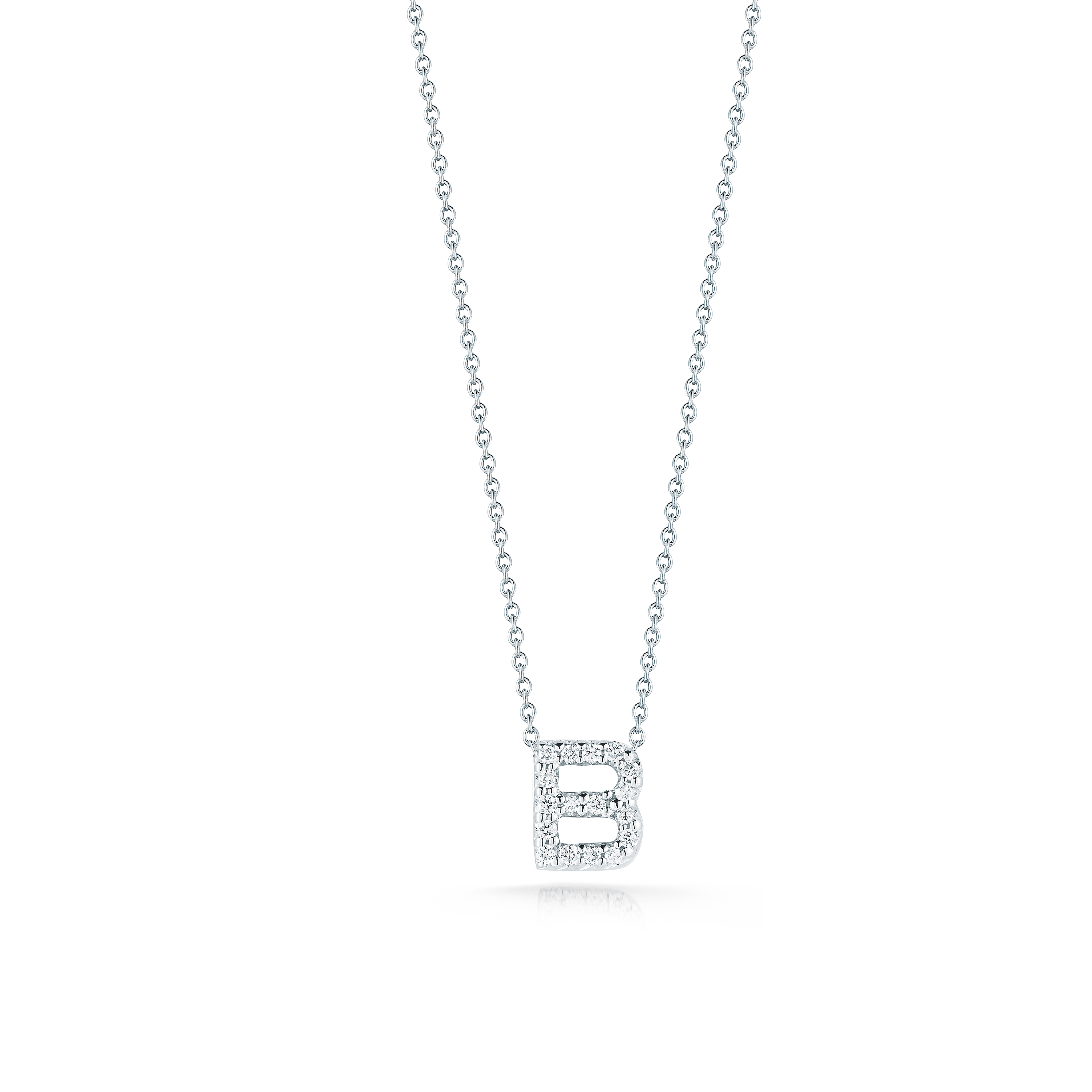 Roberto Coin 18K White Gold Tiny Treasures Diamond Initial Necklace