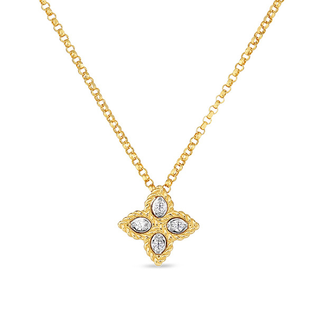 Roberto Coin Yellow Gold Princess Flower Necklace