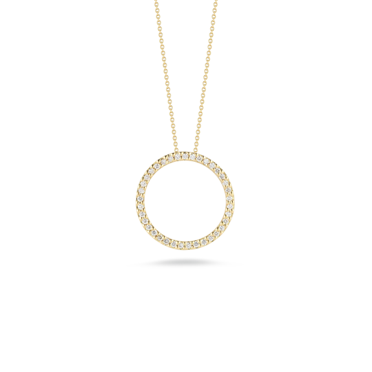 Roberto Coin 18k Yellow Gold Tiny Treasures Diamond Circle Necklace