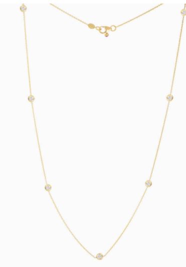 18K Yellow Gold Diamond By The Yard Necklace