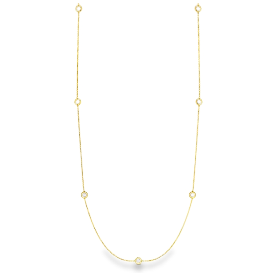 18K Yellow Gold Diamond By The Yard Necklace