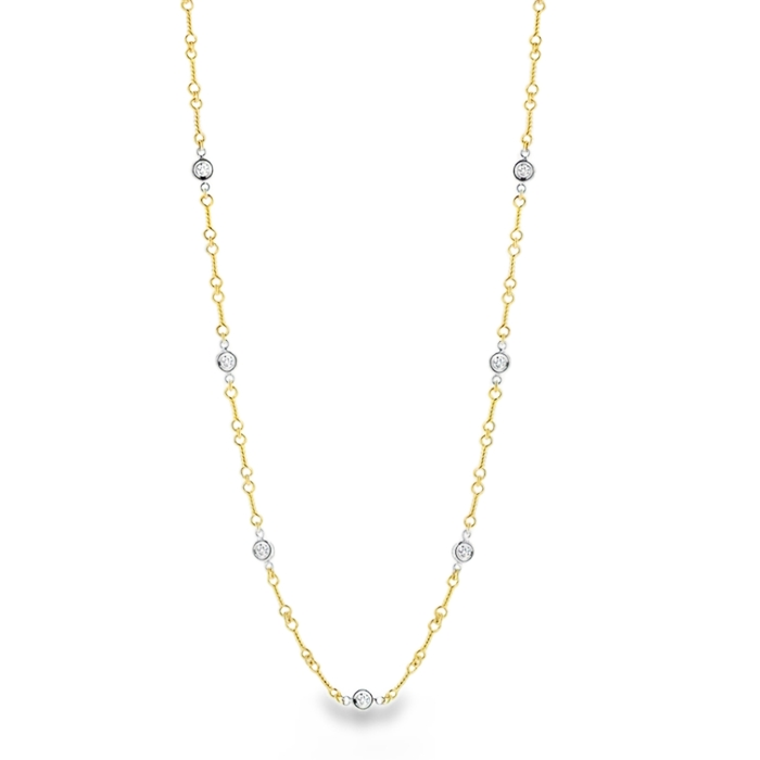 Roberto Coin Diamonds By The Inch Dog Bone Link Necklace