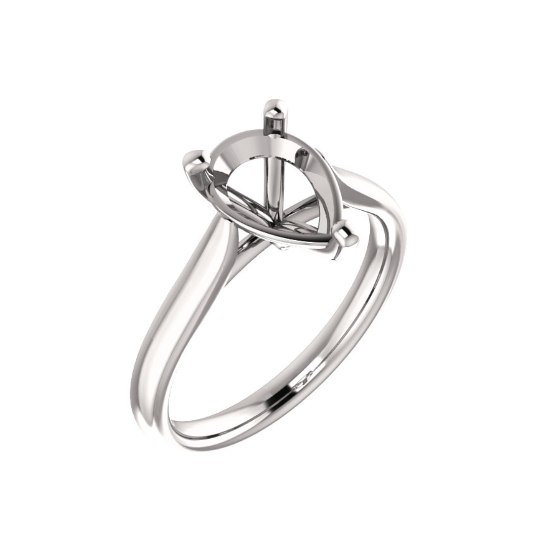 14K White Gold Solitaire Mounting