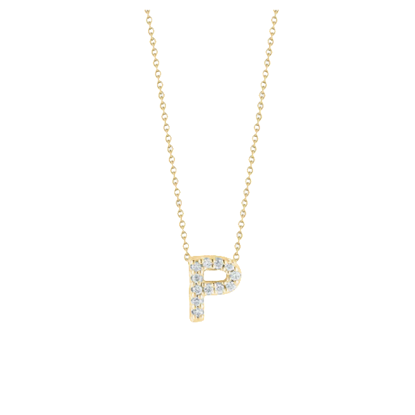 Roberto Coin 18K Yellow Gold Tiny Treasures Diamond Initial Necklace