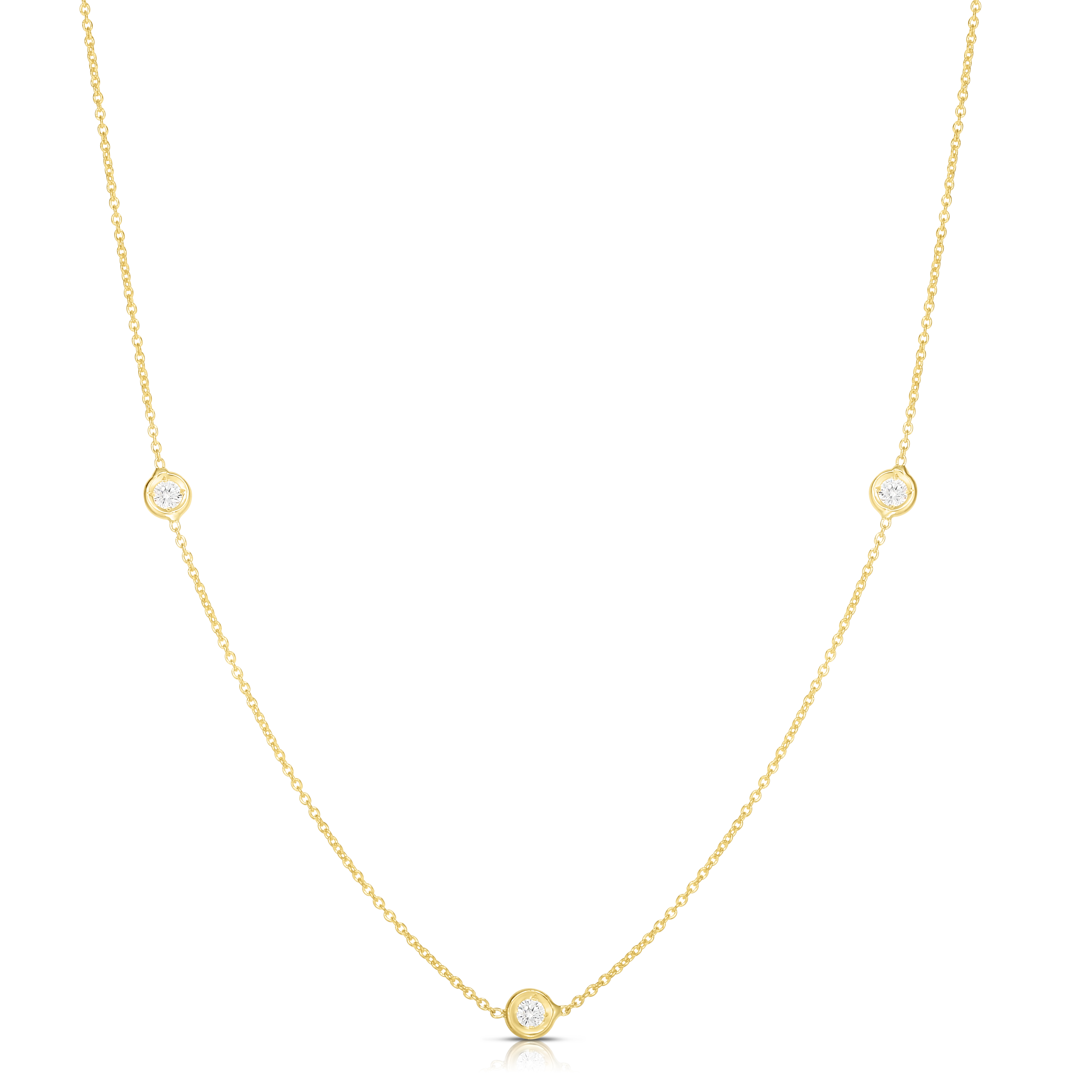 Roberto Coin 18K Yellow Gold Diamonds by the Inch Necklace - 404