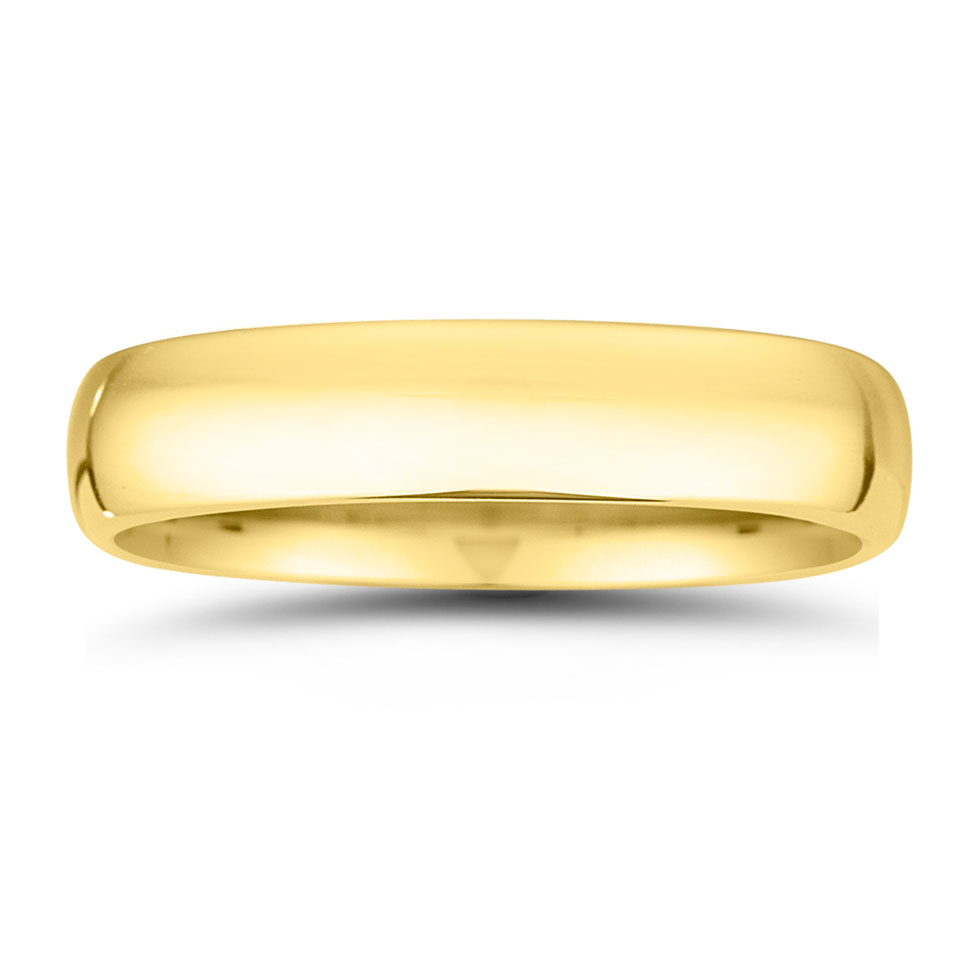14K Yellow Gold High Dome Wedding Band
