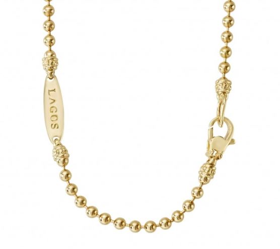18K Gold Beaded Necklace - 04-10418-22