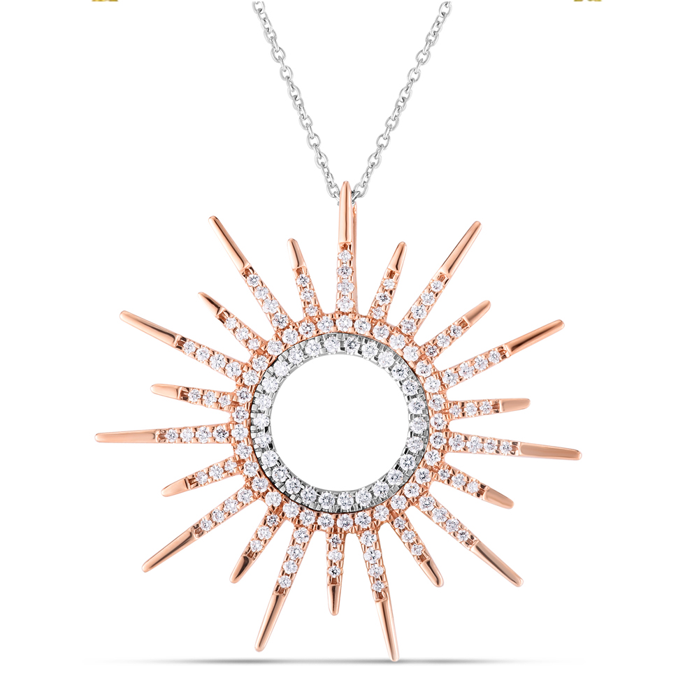 Roberto Coin 18k Rose and White Gold Sun Necklace