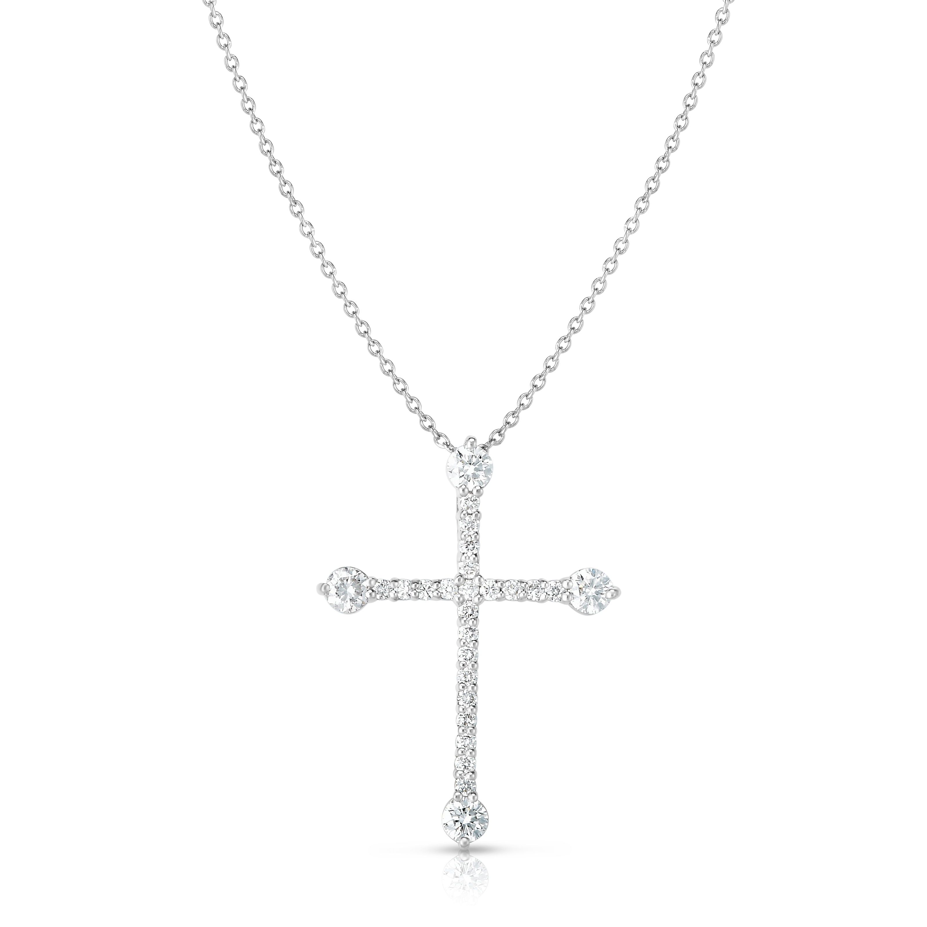 Roberto Coin 18K White Gold Diamond Cross Necklace