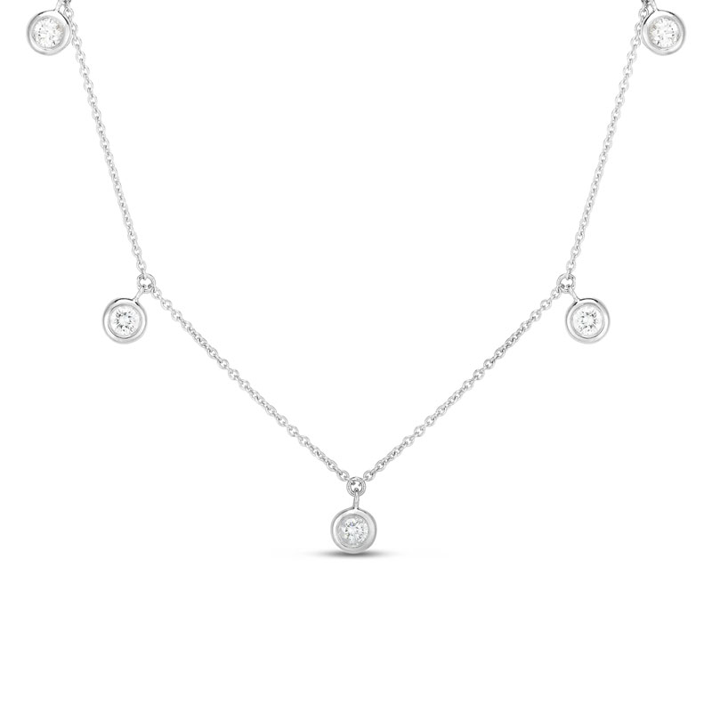 Roberto Coin 18K White Gold Five Station Diamond Necklace