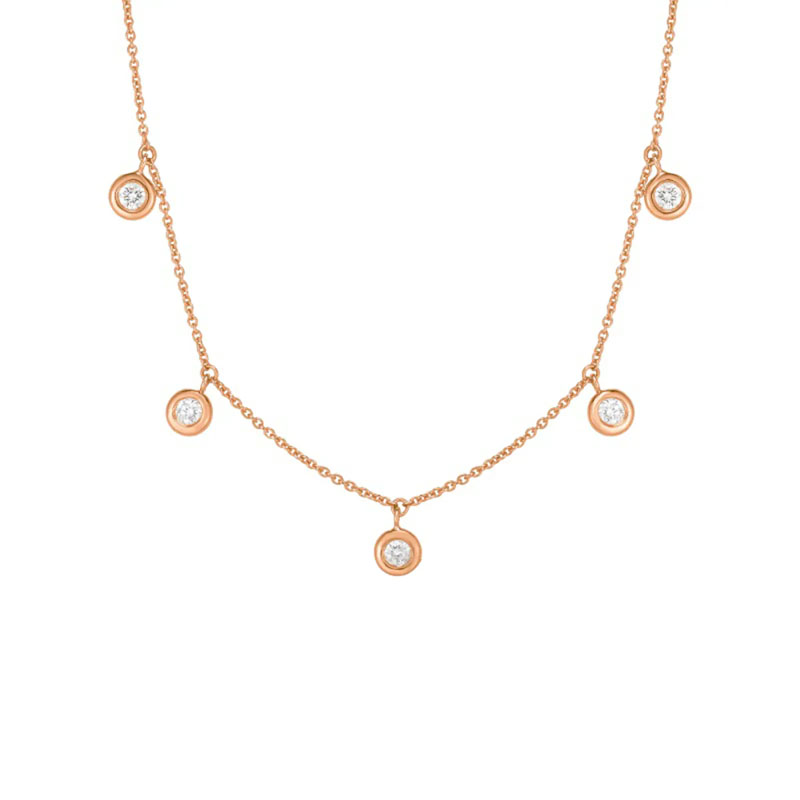 Roberto Coin 18K Rose Gold Five Station Necklace