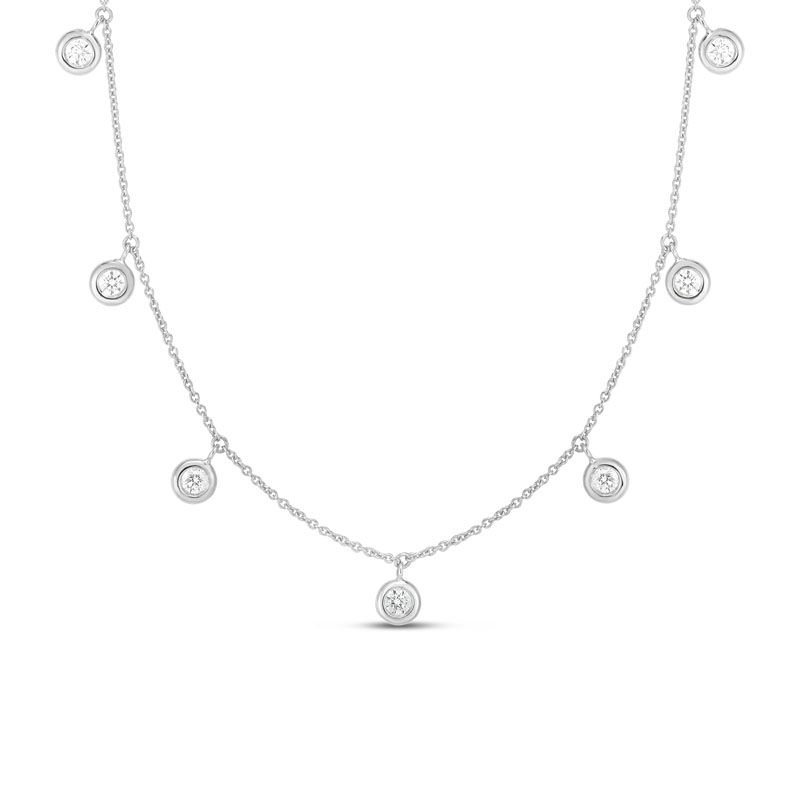 Roberto Coin 18K White Gold 7 Station Diamond Necklace