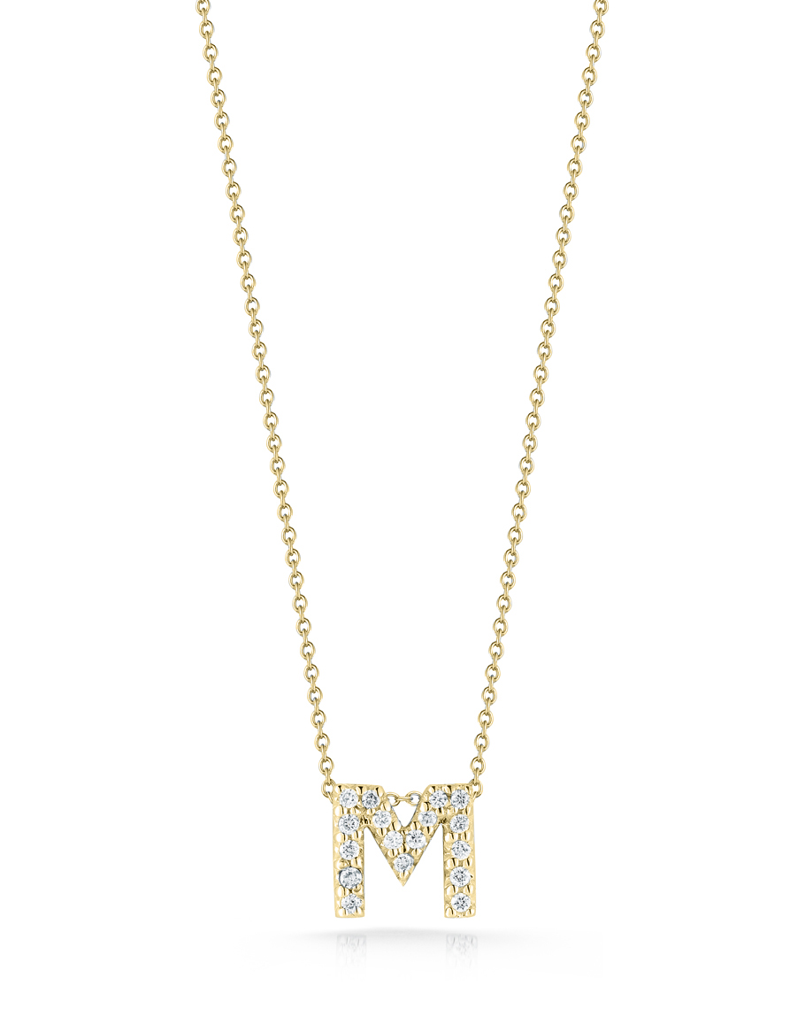 Roberto Coin 18K Yellow Gold Tiny Treasures Diamond Initial Necklace