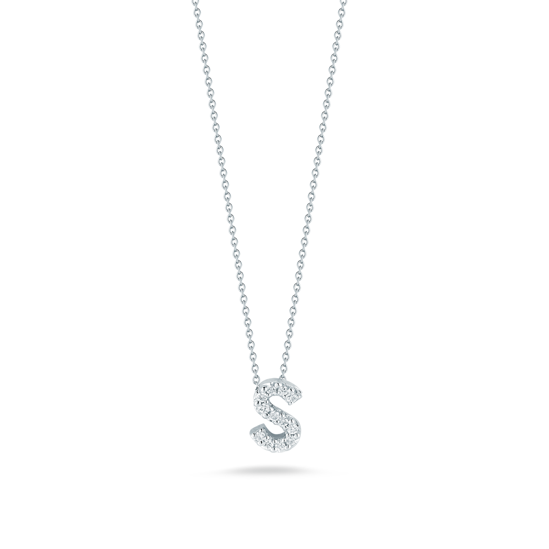 Roberto Coin 18K White Gold Tiny Treasures Diamond Love Letter 
