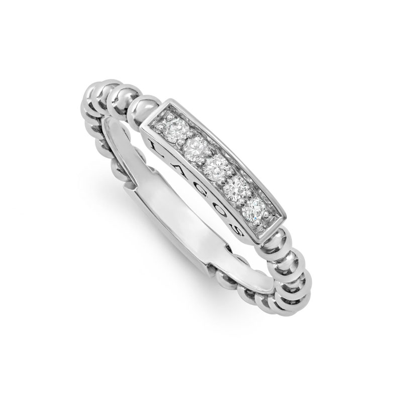 LAGOS Diamond Caviar Spark Stacking Ring