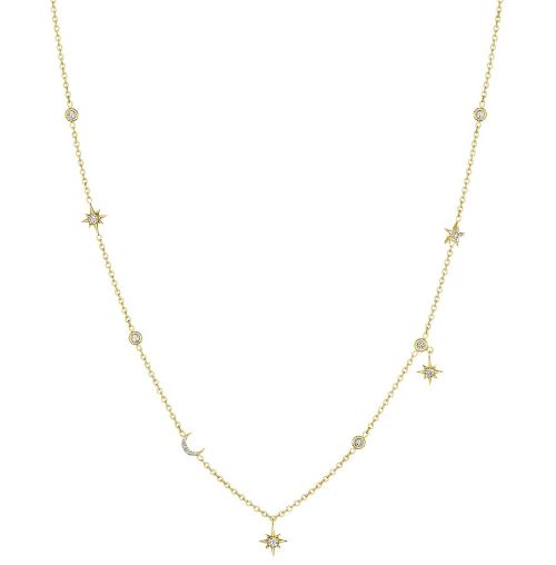 Penny Preville 18K Yellow Gold Star and Moon Necklace