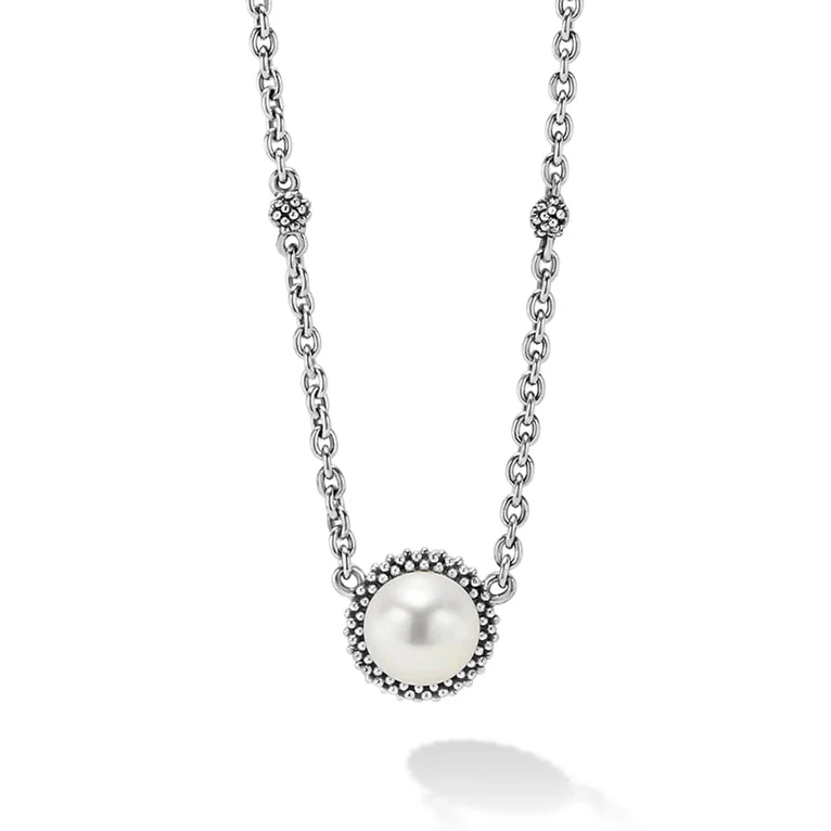 LAGOS Sterling Silver Luna Pearl Pendant Necklace