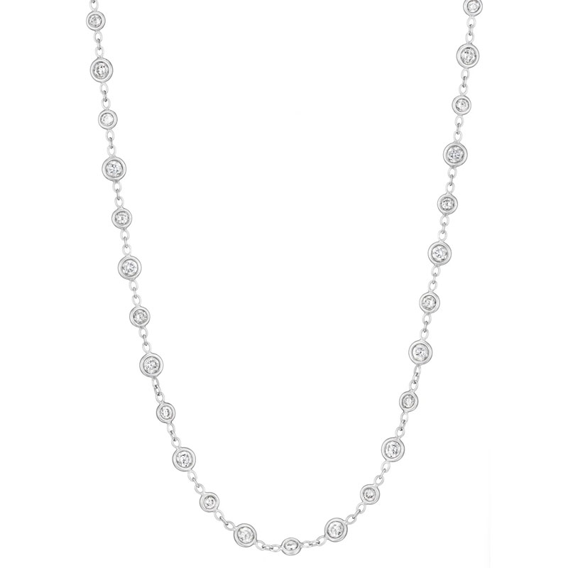 Penny Preville 18K White Gold Round Diamond Eyeglass Necklace